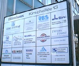 Firmentafel in Markkleeberg