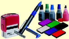 Stempel- und Zubeh�r-Set, Kugelschreiber-Stempel